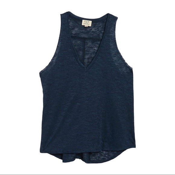 Project Social T Tops - Project Social T Raw Edge V-Neck Slub Tank Top